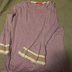 Lilly Pulitzer Size Large 3/4 length sleeve purple top